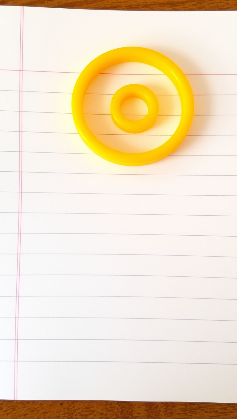 Bright Yellow Spiral on Notepad with Subtle Grid Lines