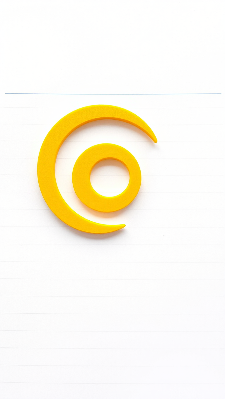 Elegant Yellow Spiral Design on Notepad with Subtle Lines