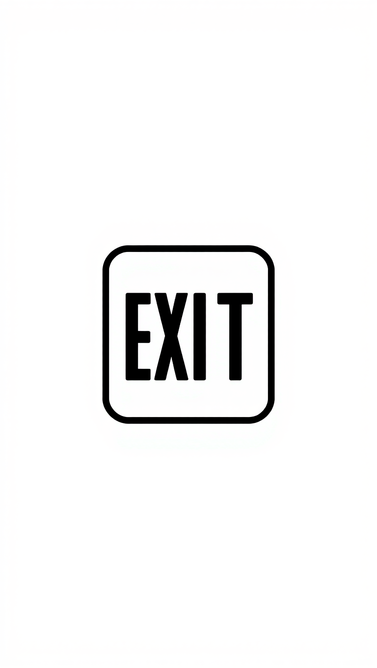 Minimalist Exit Icon with Transparent Background and Simple Shape