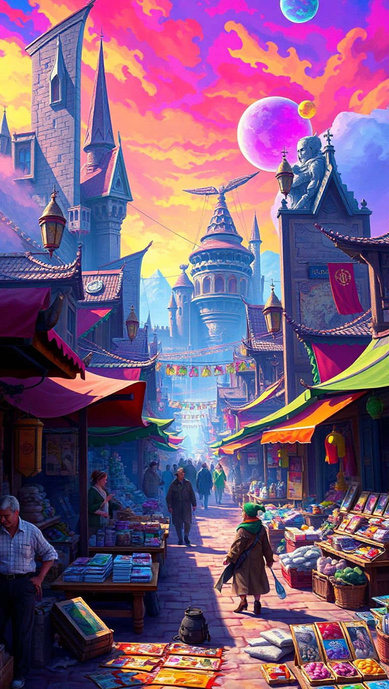 Colorful Marketplace in Stormveil with Elden Ring Vibrant Colors