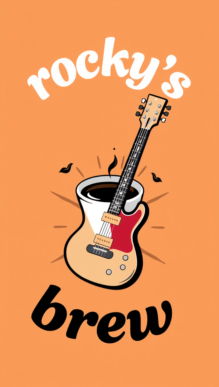 Hard Rock Cafe Logo with Guitar and Coffee Cup