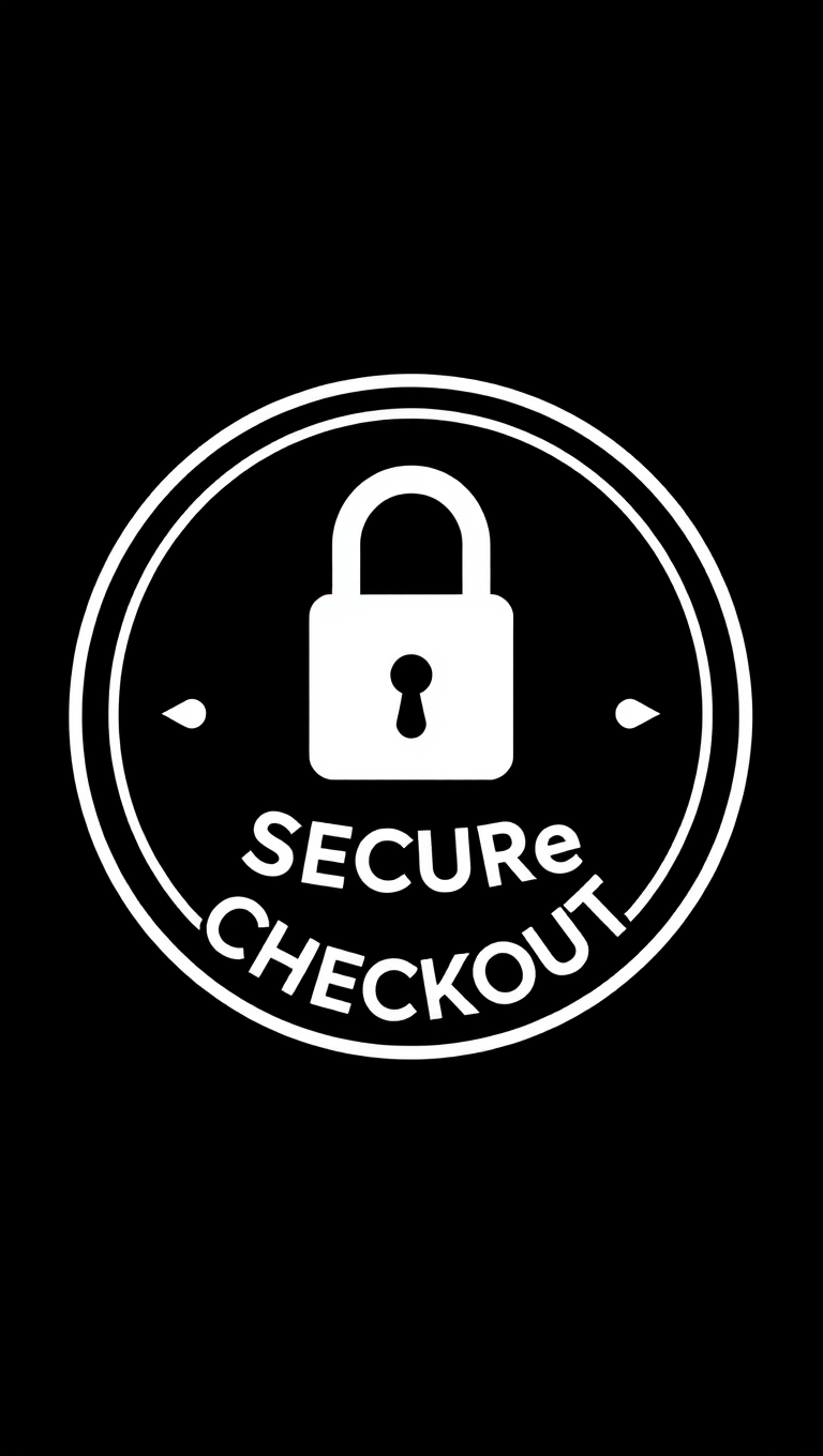 Stylized Secure Checkout Badge with Curved Design