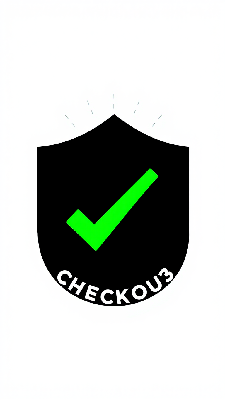 High-Contrast Secure Checkout Badge with Green Checkmark