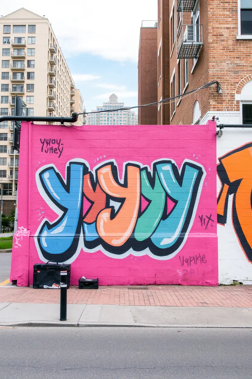 Colorful Mural with Stylized Year Letters