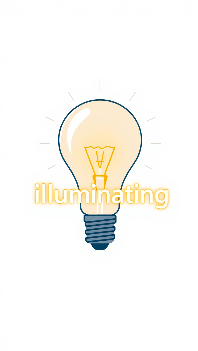 Illuminating Lightbulb on Transparent Background