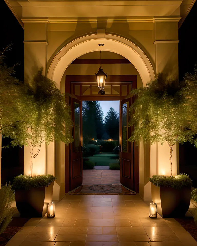 Welcome to Our Home: Elegant Entrance with Grand Archway