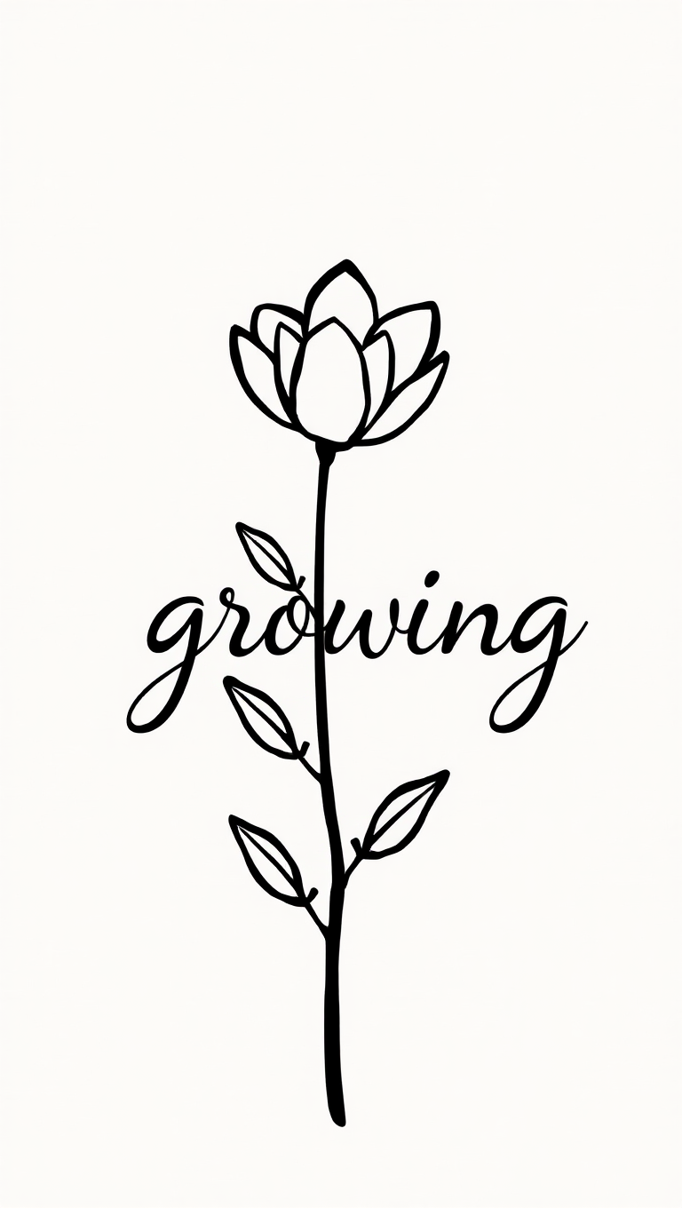 Growing Flower on Transparent Background