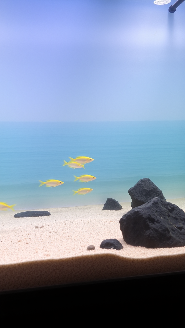 Serene Ocean Landscape Background for Fish Tank