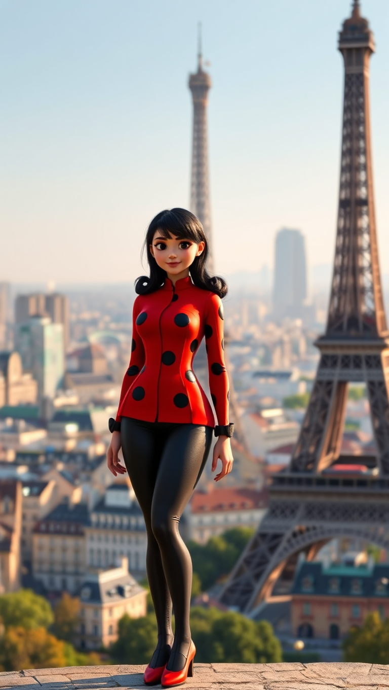 Marinette Dupain-Cheng in Front of Paris Eiffel Tower