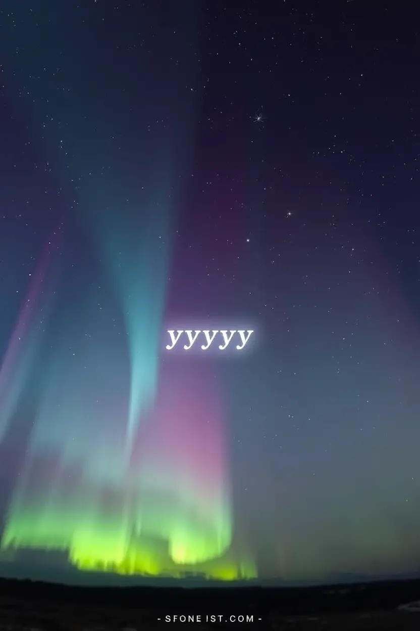 Aurora-Lit Sky with Glowing Year Etched