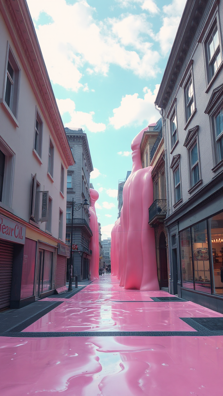 Miraculous Pink City Street Melts Like Wax