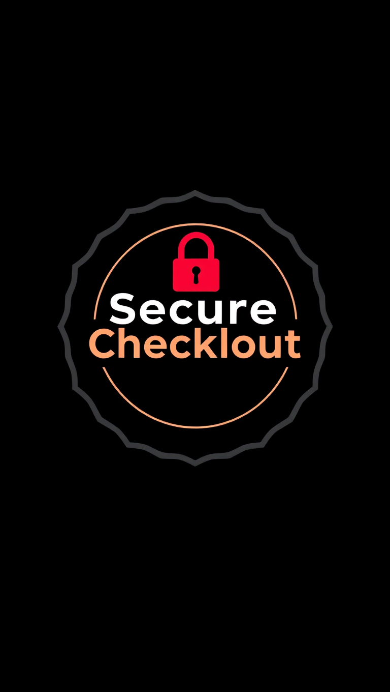 Urgent Secure Checkout Badge with Red Lock Icon