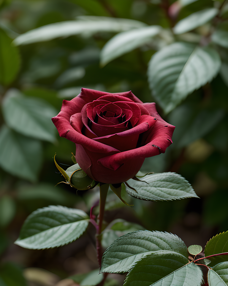 Vibrant Red Rose Blooms Against Lush Green Foliage Background