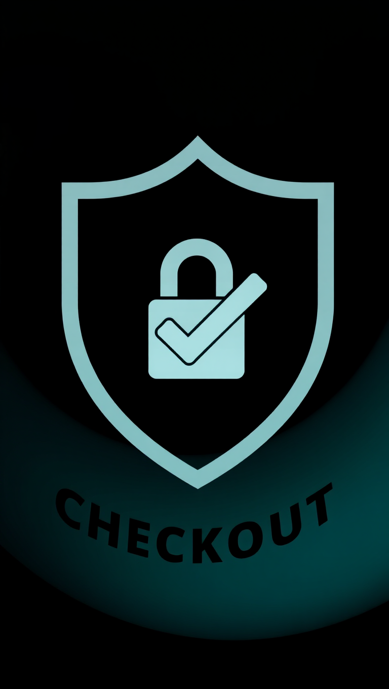 Transparent Secure Checkout Badge on Black Background