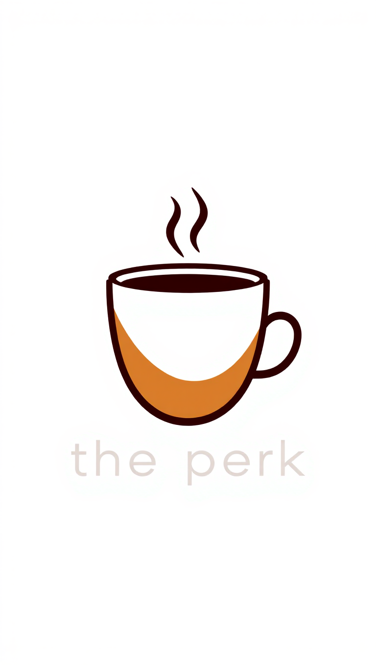 Modern Vector Logo Design for The Perk Cafe