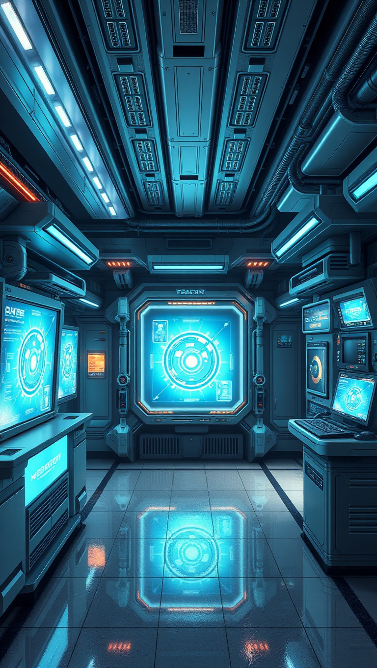 High-Tech Laboratory Anime Backgrounds for Sci-Fi Action Visual Novels