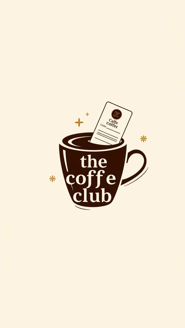 Elegant Coffee Club Logo with Membership Card Design