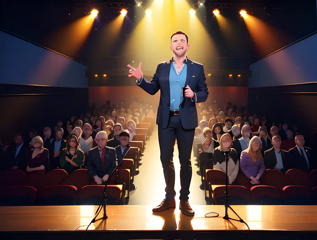 Tim Wilson's Confident Stage Presence at Comedy Show