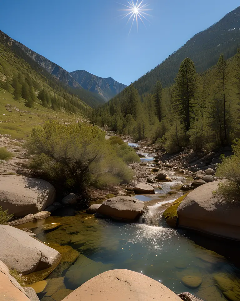 Fiery Stream Flows Down Mountainside with Intense Force