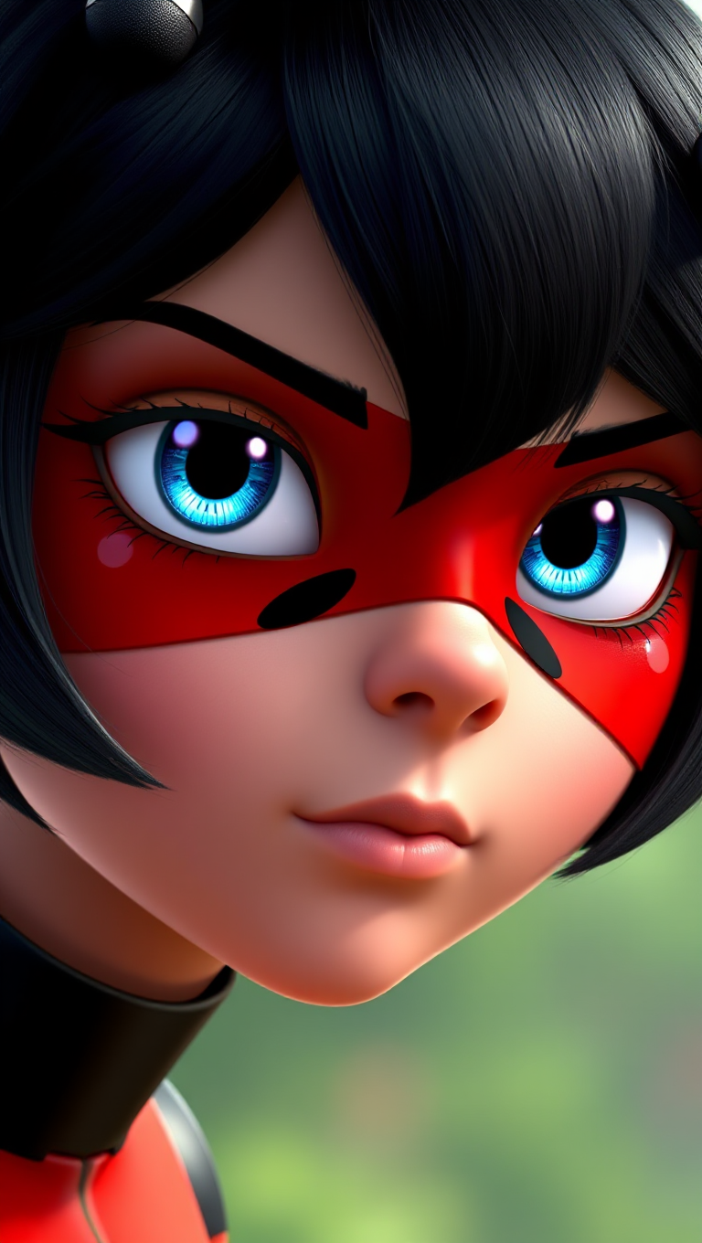 Determined Miraculous Ladybug with Iconic Red Mask