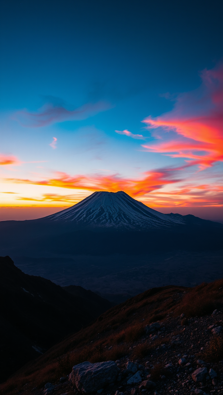 Olympus Mons Volcano at Sunset