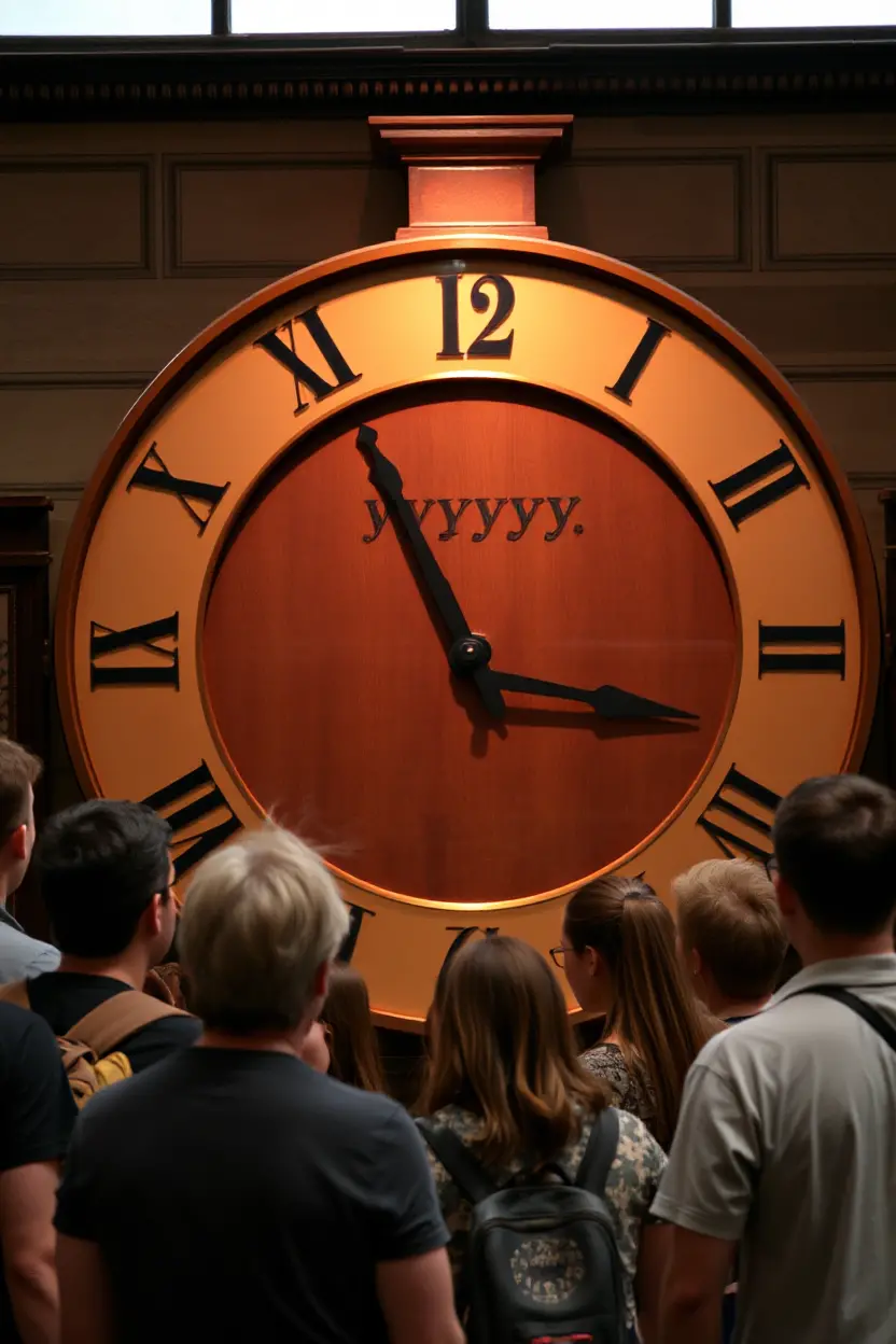 Clock Unveiling the Year "yyyyy