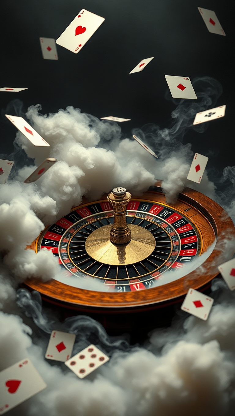 Surreal Roulette Wheel with Buckshot and Smoke