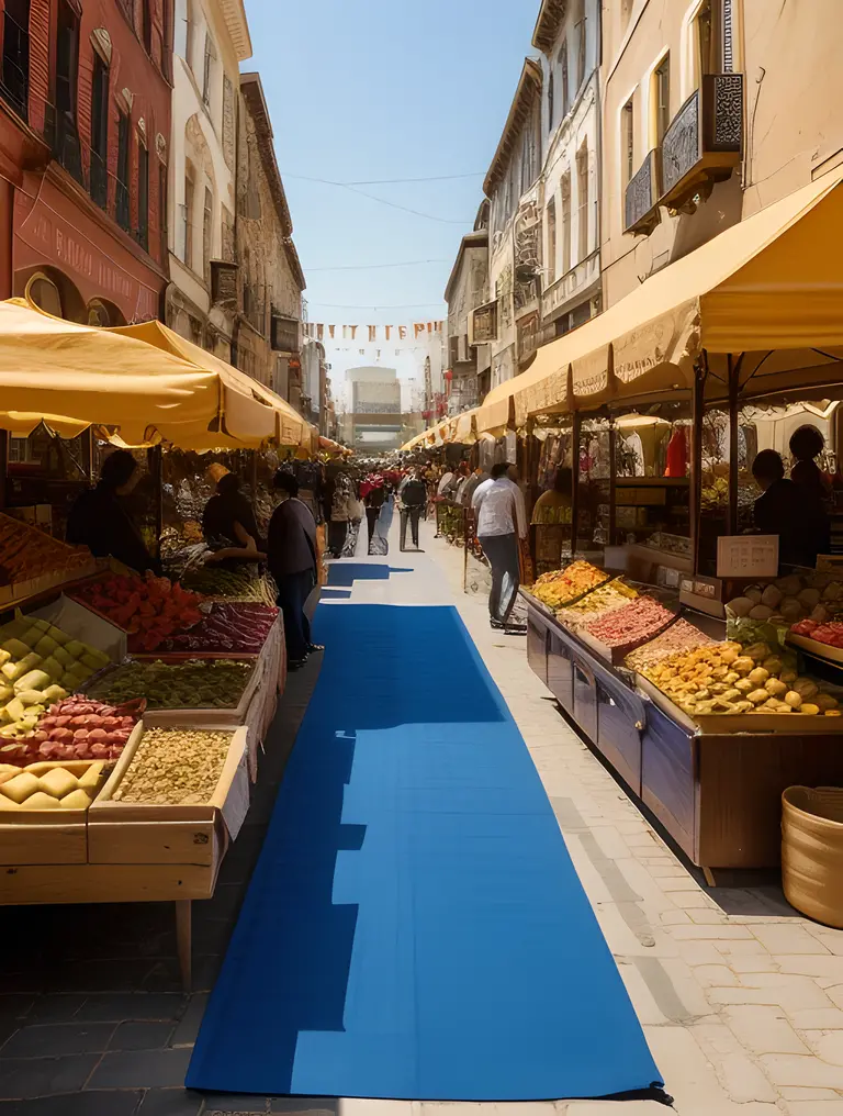 Colorful Marketplace with "xxxx" on Vibrant Banner Image