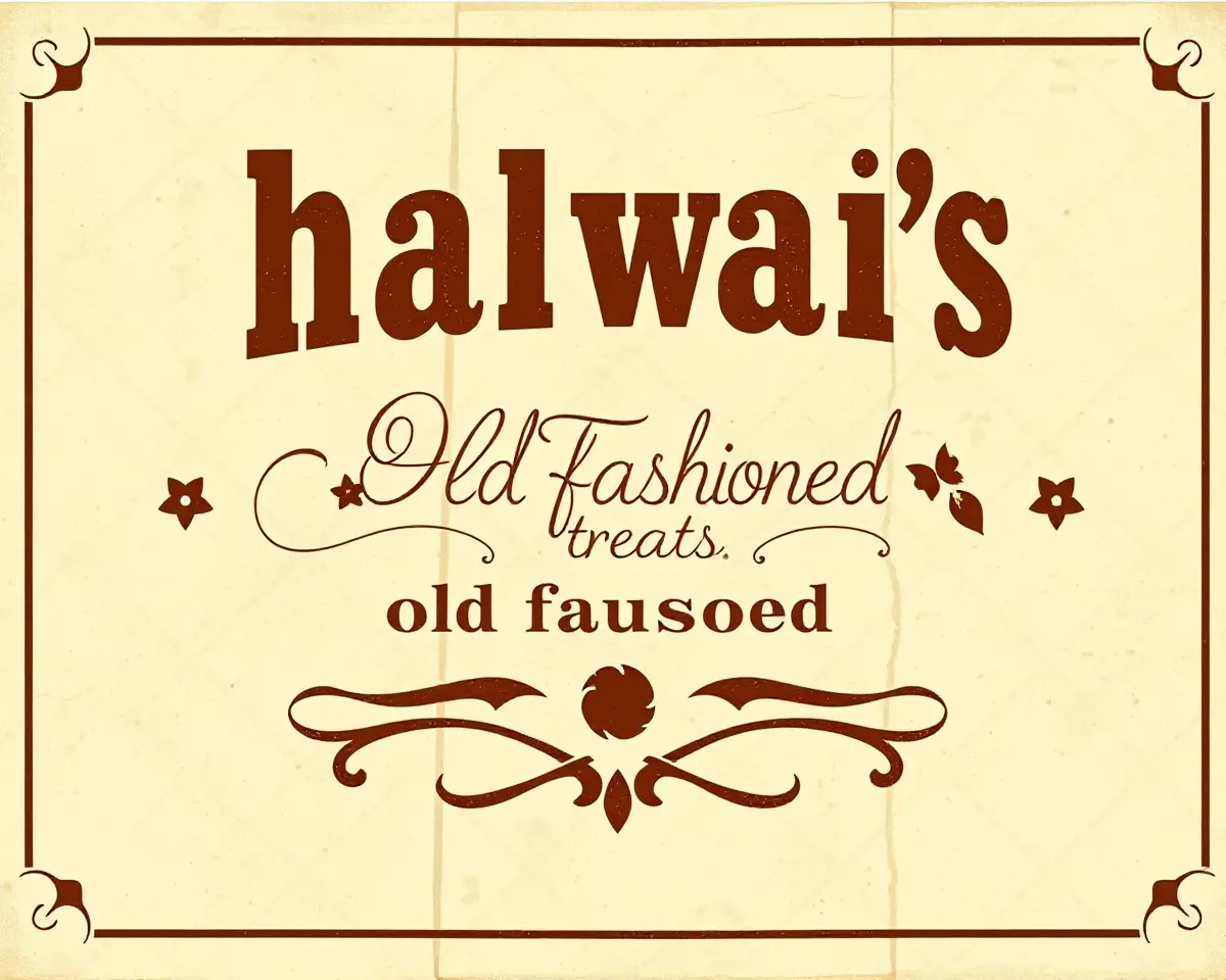 Vintage-Inspired Halwai Visiting Card with Distressed Look
