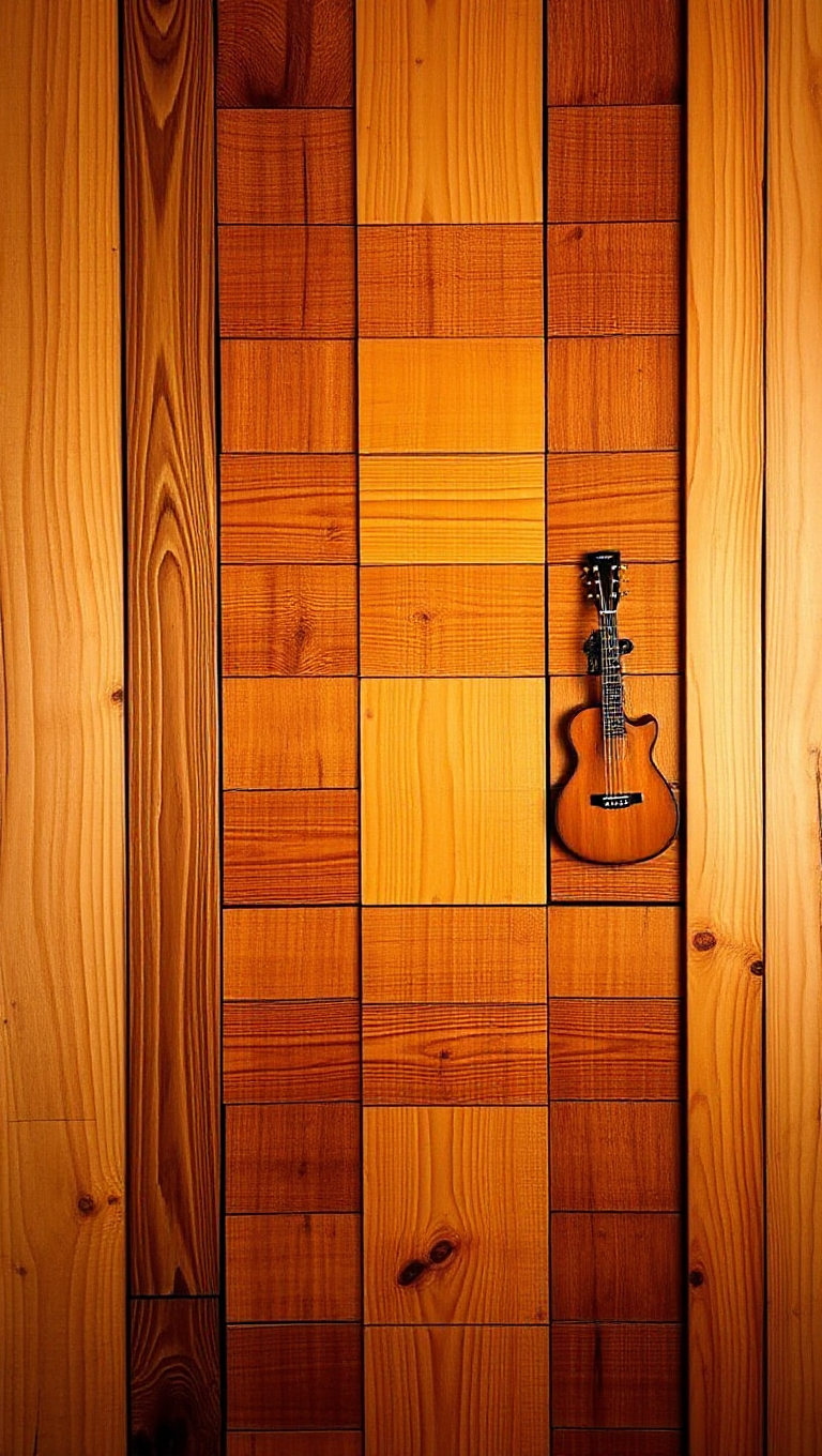 Warm Golden Tone Wooden Backdrop for Cozy Inviting Atmosphere