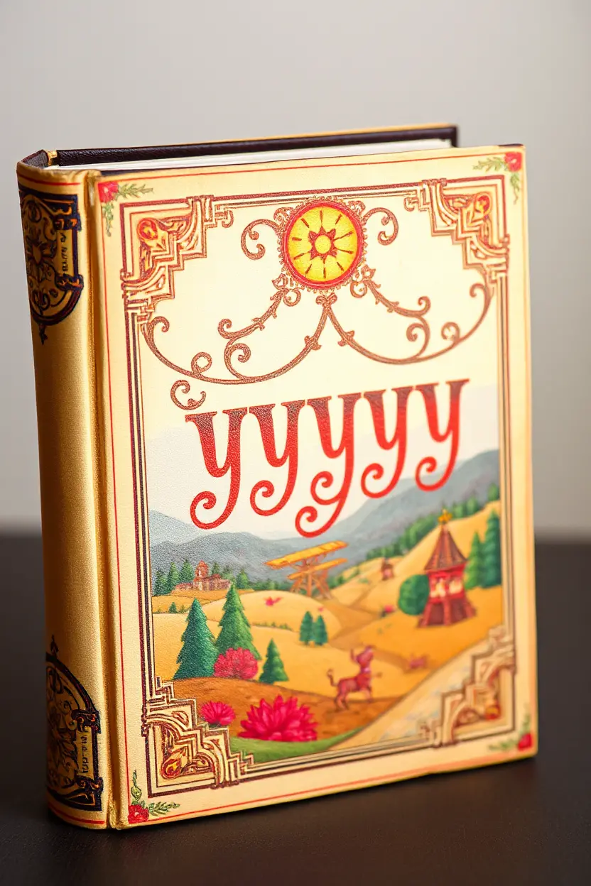 Hand-Illustrated Book Cover with Ornate Year