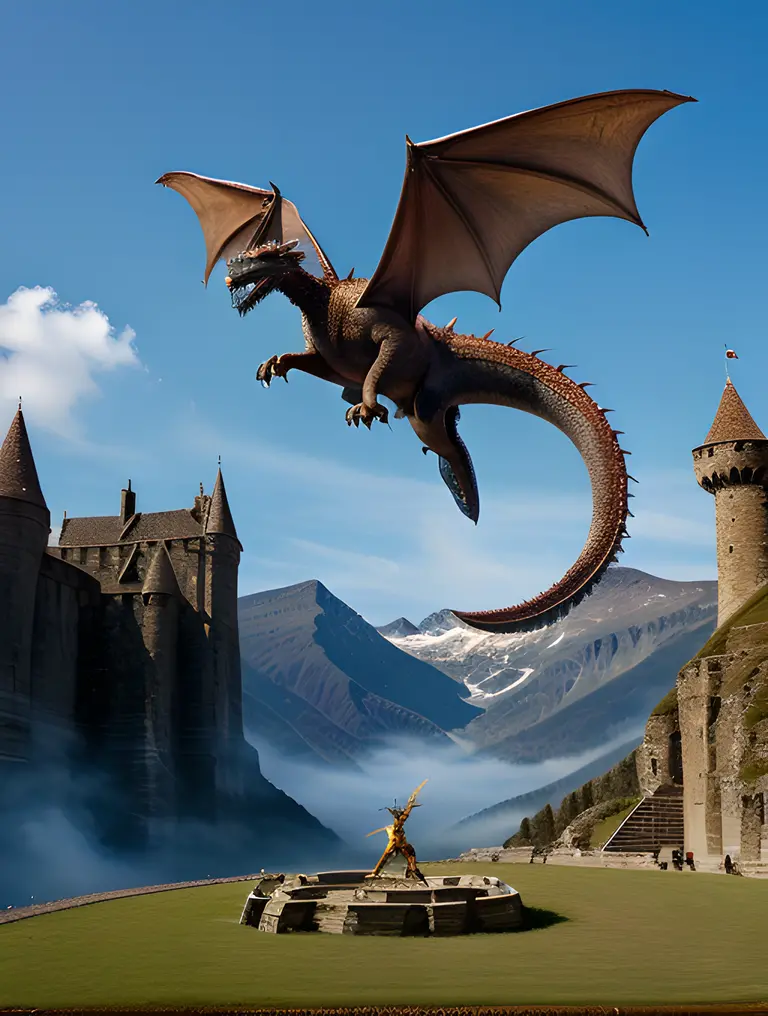 Majestic Dragon with "xxxx" on Scales Image