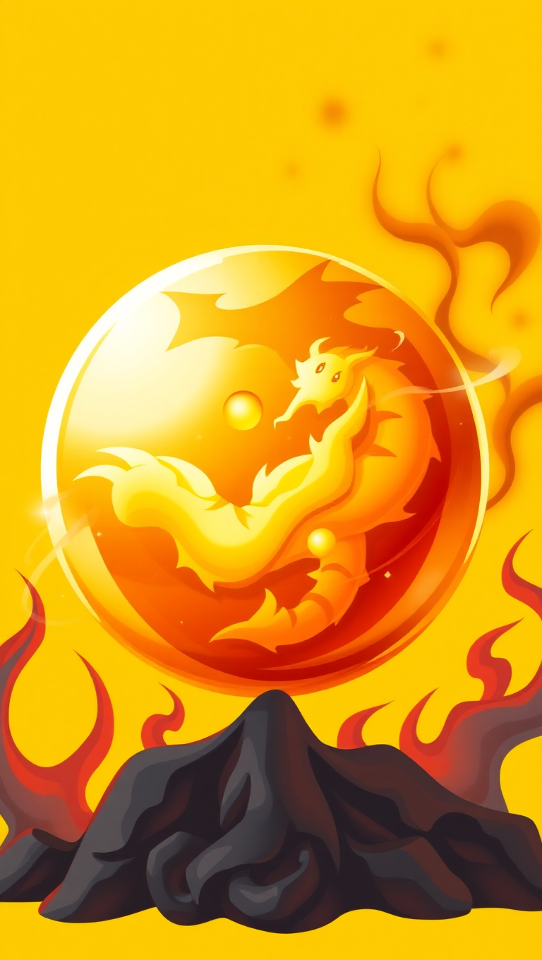 Yellow Background with Transparent Dragon Ball