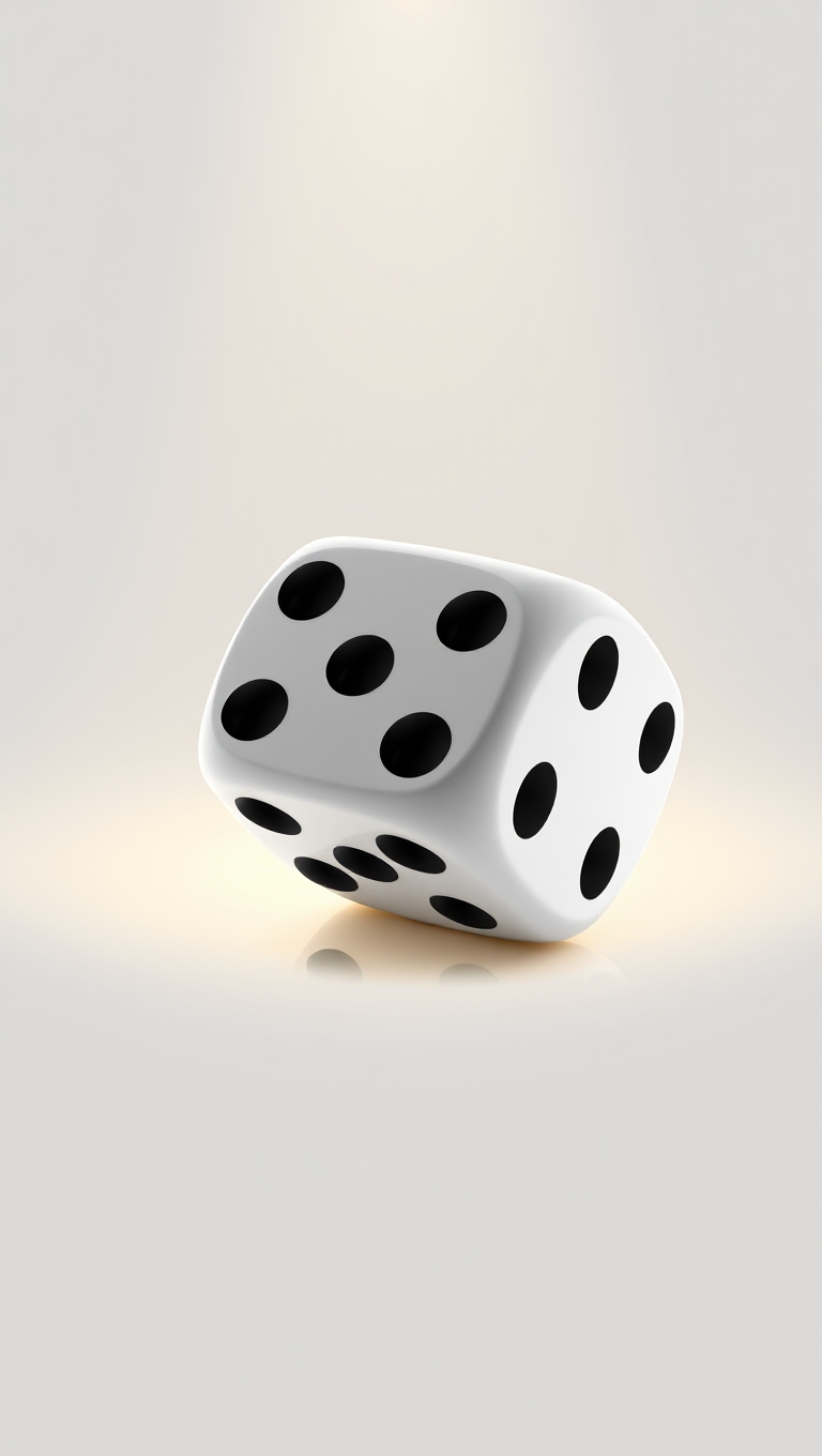 Glowing 10-Sided Dice on Gradient Background PNG