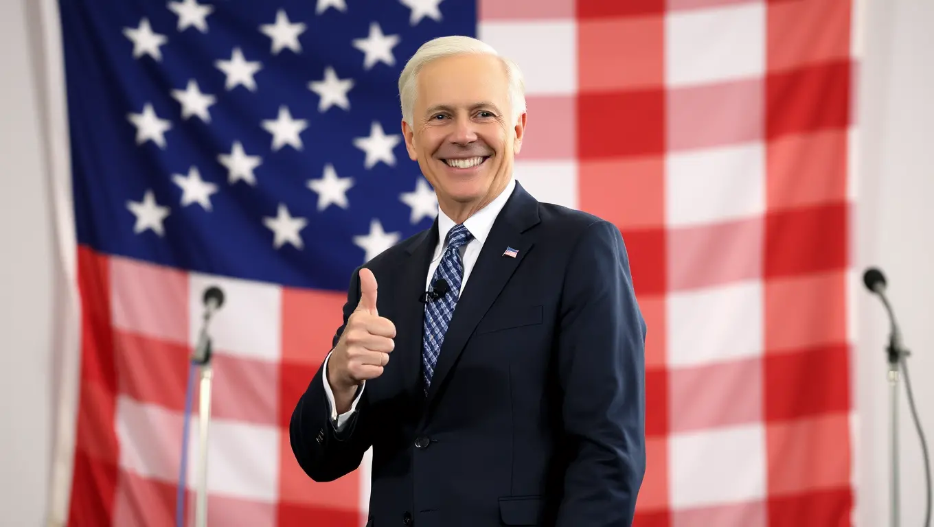 Joe Biden Displays Confidence and Optimism with Thumbs Up Gesture