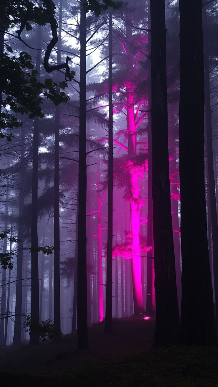 Magical Forest Glows with Miraculous Pink Tree Trunks