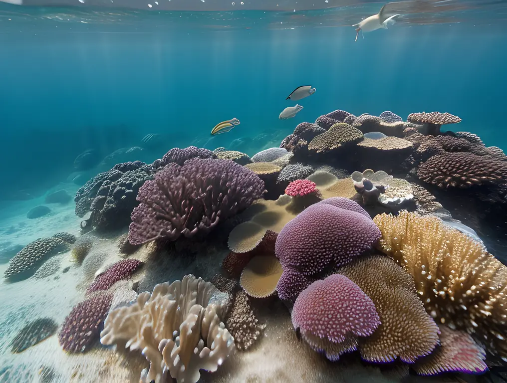 Seaweed displays "abcdefg" on ocean floor.
