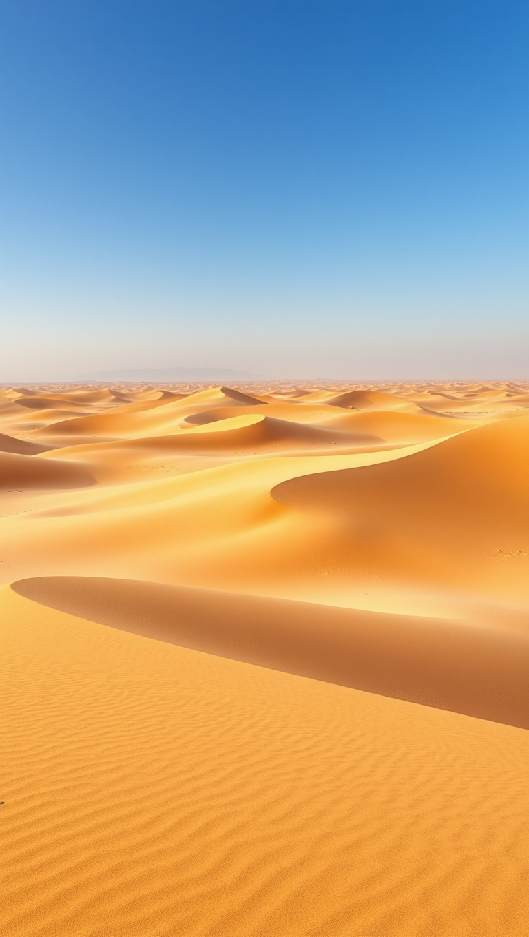 Vast Desert Landscape with Endless Sand Dunes