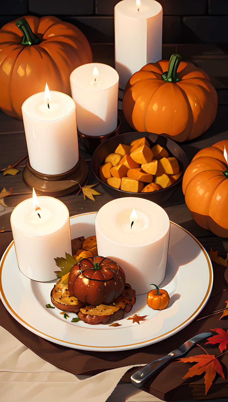 Beautiful Fall-Themed Still Life Thanksgiving Phone Background