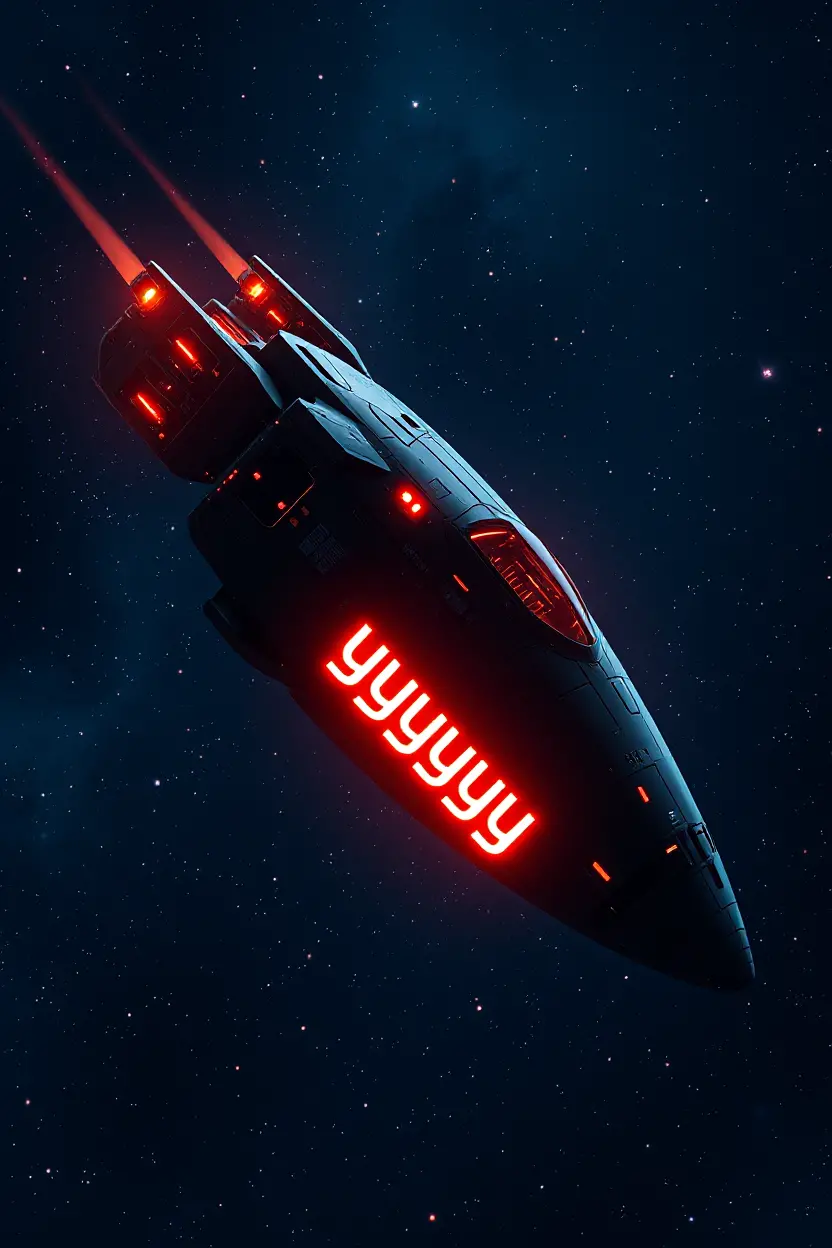 Futuristic Spacecraft with Glowing Year Mark