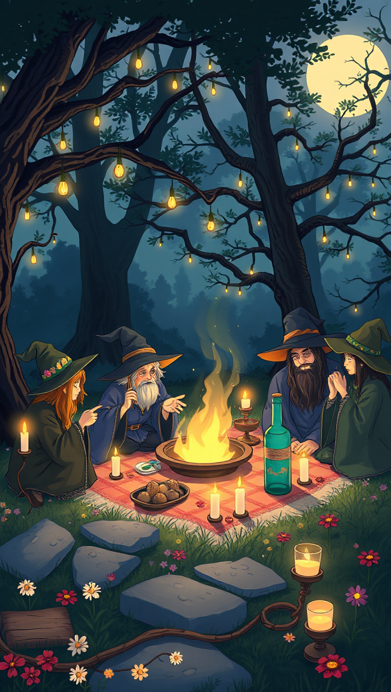 Wizards and Witches Have Magical Picnic in Park